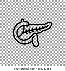  Pancreas icon flat.