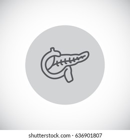  Pancreas icon flat.