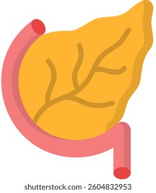 Pancreas Icon Flat Vector Illustration