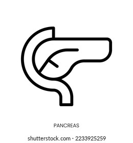 pancreas icon. Line Art Style Design Isolated On White Background