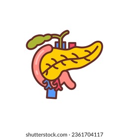 Pancreas icon in vector. Illustration