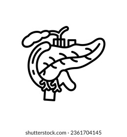 Pancreas icon in vector. Illustration