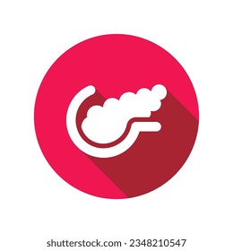 Pancreas icon vector illustration design with long shadow