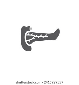 Icono de páncreas Signo vectorial para gráfico web