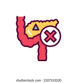 Icono de línea de páncreas. Elemento vector aislado.