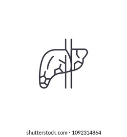 Pancreas linear icon concept. Pancreas line vector sign, symbol, illustration.