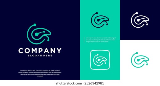 Pancreas logo with electrical network concept , modern health , graphic vector illustration.