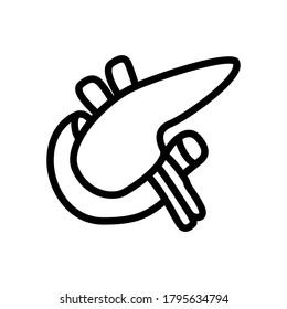pancreas symbol line icon, Vector Illustration
