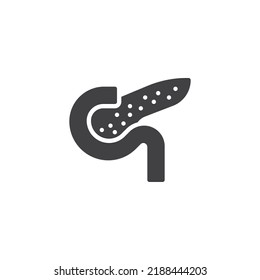 Icono vectorial del páncreas. signo plano relleno para concepto móvil y diseño web. Icono de glifo de páncreas. Símbolo, ilustración del logotipo. Gráficos vectoriales