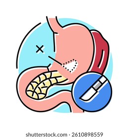 pancreatectomy surgery hospital color icon vector. pancreatectomy surgery hospital sign. isolated symbol illustration