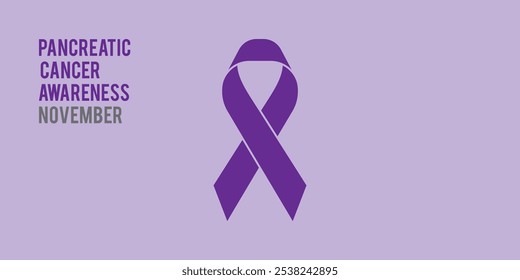 Pancreatic Cancer Awareness Month, November. Vector Illustration. Awareness Ribbon.