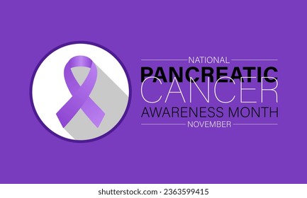 Pancreatic Cancer awareness month is observed every year in November. Background, banner, card, poster, template. Vector illustration.