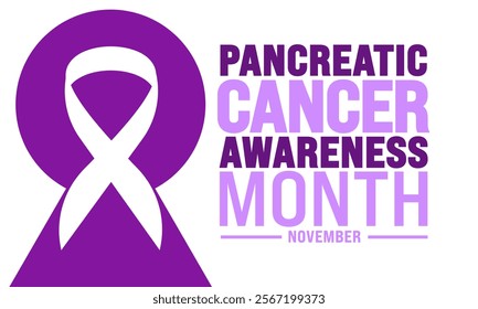 Pancreatic Cancer awareness month is observed every year in NovemberHoliday concept. suitable for placard, background,Greeting Card, Poster design template with text inscription, standard Social Media