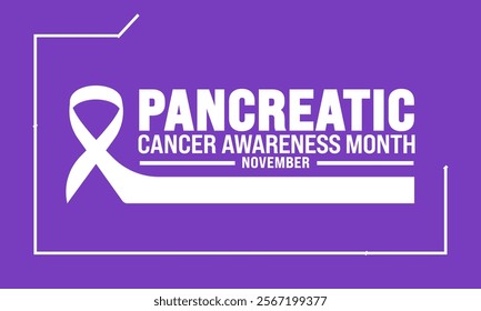 Pancreatic Cancer awareness month is observed every year in NovemberHoliday concept. suitable for placard, background,Greeting Card, Poster design template with text inscription, standard Social Media