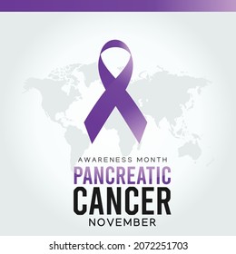 Pancreatic cancer awareness month vector illustration