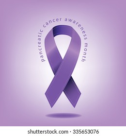 Pancreatic cancer awareness purple ribbon design. EPS 10 vector royalty free stock illustration 