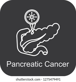 pancreatic cancer icon flat black