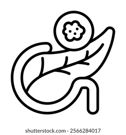 Pancreatic Cancer icon line vector illustration