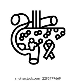 pancreatic cancer line icon vector. pancreatic cancer sign. isolated contour symbol black illustration