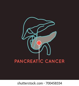 Pancreatic Cancer Vector Logo Icon Illustration