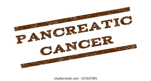 Pancreatic Cancer watermark stamp. Text caption between parallel lines with grunge design style. Rubber seal stamp with unclean texture. Vector brown color ink imprint on a white background.