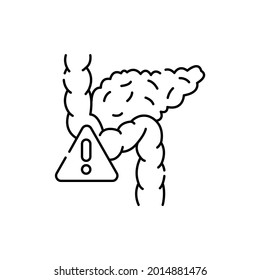 Pancreatic Disease Line Color Icon. Diabetes Treatment Concept. Pharmacy. Editable Stroke.