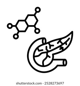 Pancreatic Hormones icon line vector illustration