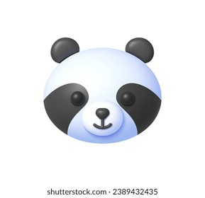 Panda 3d icon, great design for any purposes. Animals concept. Isolated design elements. Vector illustration