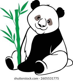 A panda actor with a friendly and cheerful expression