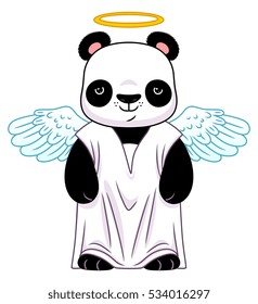 Panda in angel suit
