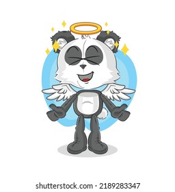 the panda angel with wings vector. cartoon character