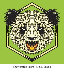 Panda with angry expresion vector illustration