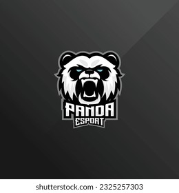 panda angry logo design gaming esport team