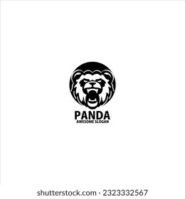 panda angry logo design symbol