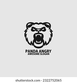panda angry logo gaming mascot design