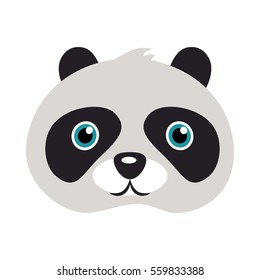 Panda animal carnival mask vector illustration in flat style. Bear with black patches round eyes. Funny childish masquerade mask isolated. New Year masque for festivals, holiday dress code for kids