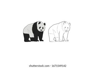 Panda  Animal Cartoon Vector Illustration Bundle