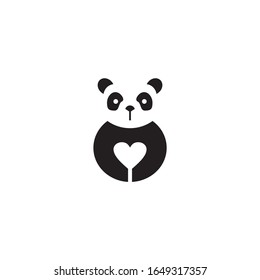 Panda Animal cute icon logo design vector template illustration