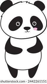 Panda Animal Doodle Vector Illustration