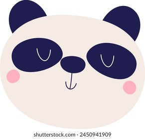 Panda Animal Face Vector Illustration