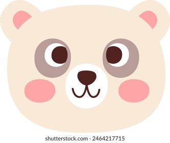 Ilustración vectorial facial de panda animal