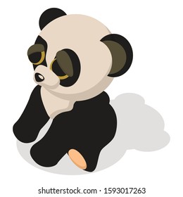 Panda animal. Icon. Isometric vector illustration.