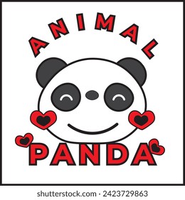 panda animal illustration vector design with panda head in black and red colors. suitable for logos, icons, posters, advertisements, banners, companies, t-shirt designs, stickers, websites.