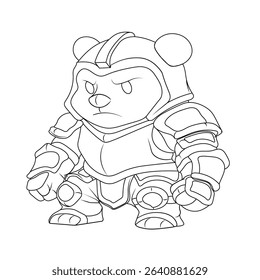 panda animal line art wiht war shirts