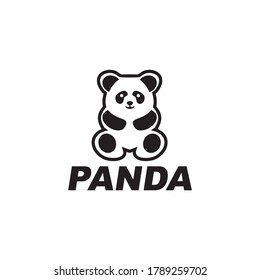Panda animal logo design vector template
