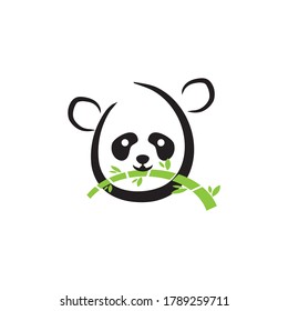 Panda animal logo design vector template
