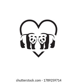 Panda animal logo design vector template