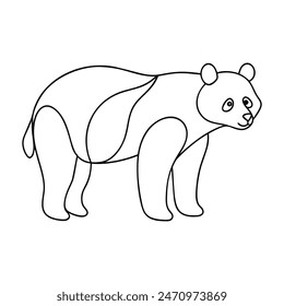 Panda animal Single continuous minimal line art illustration
