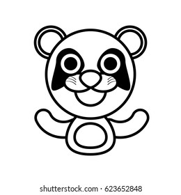 panda animal toy outline