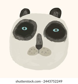 Panda, Animal wildlife watercolor illustration.